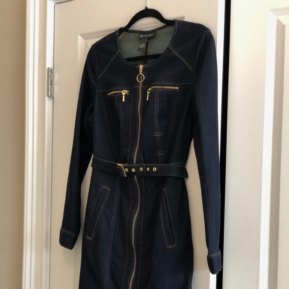 INC Indigo denim long sleeve dress - Size 6